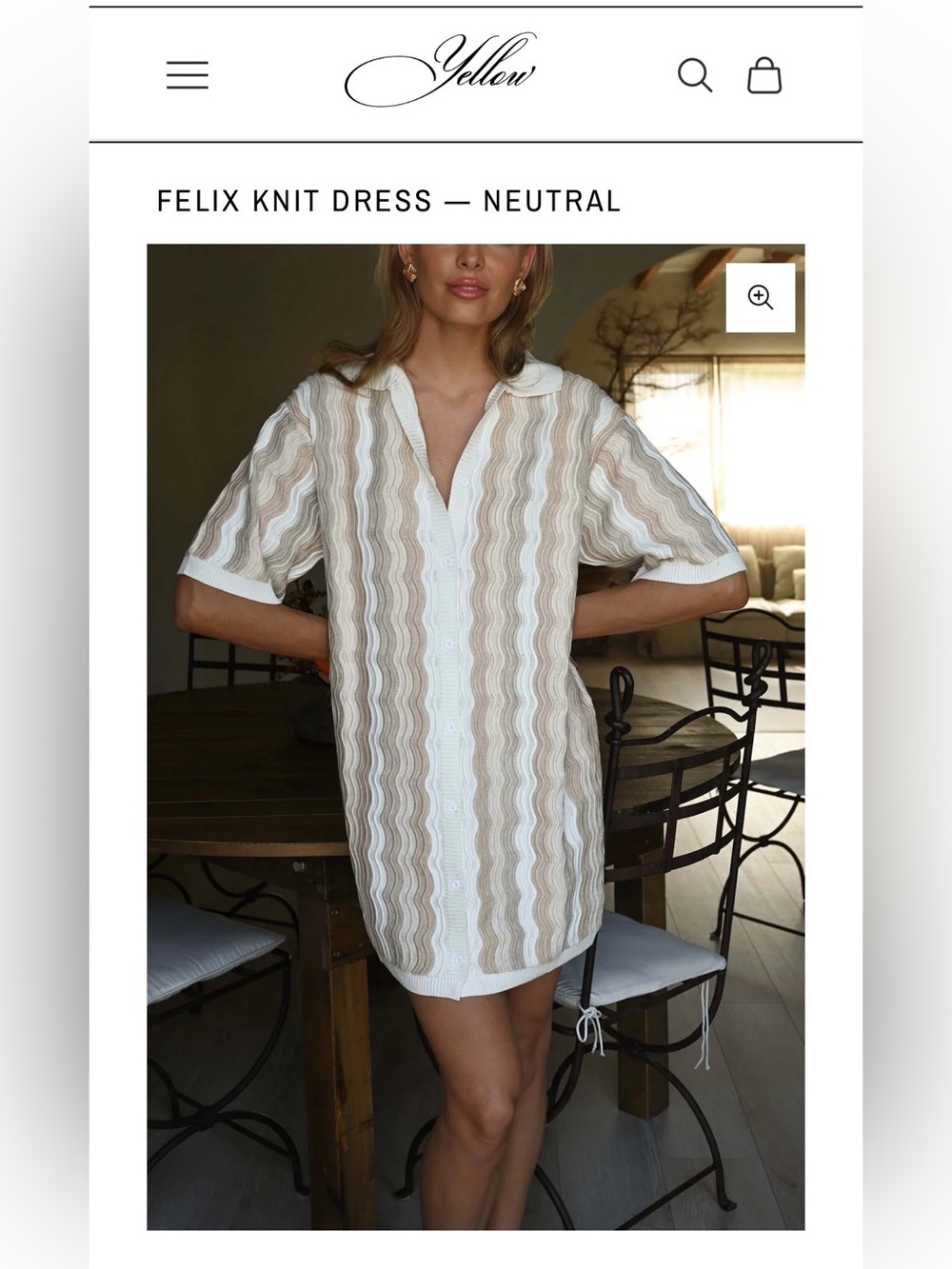 Yellow The Label Felix Knit Dress in Neutral